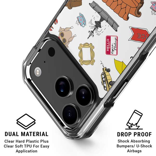 Warner Bros Classic FRIENDS Icons iPhone 17 Pro Clear Case