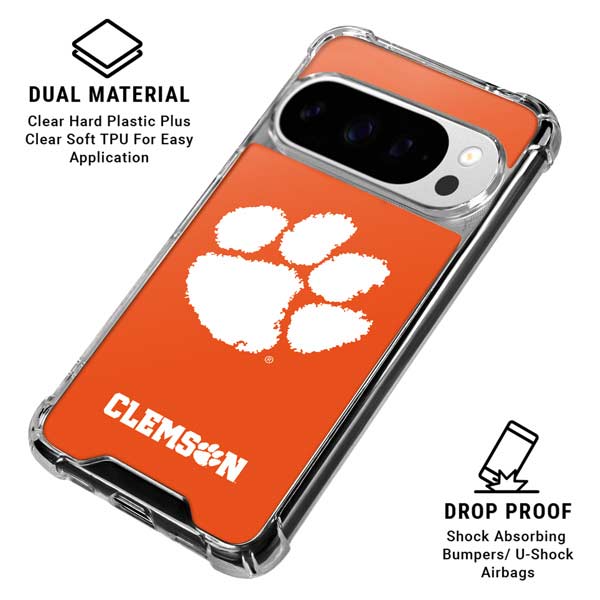 Clemson University Tiger Print Google Pixel 10 Pro XL Clear Case