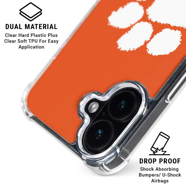 Clemson University Tiger Print iPhone 17 Clear Case