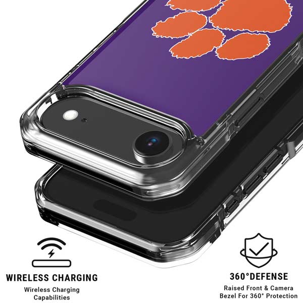 Clemson University Tiger Print Purple iPhone 17 Air Clear Case
