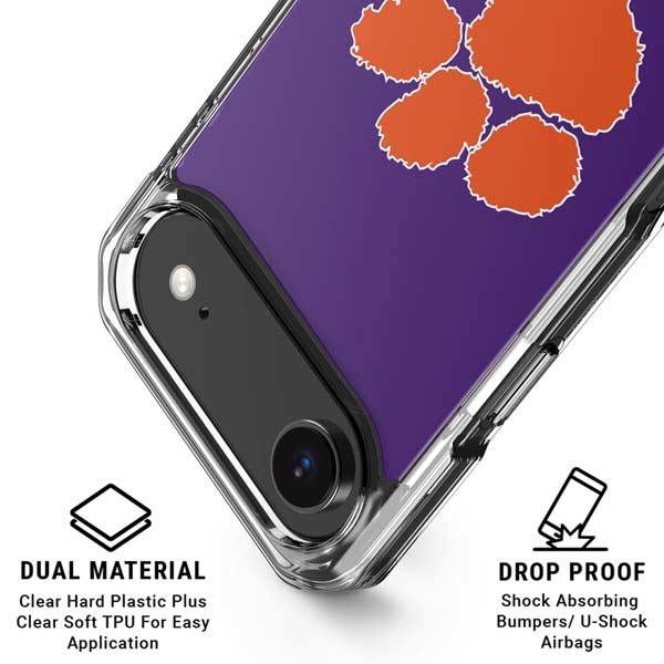 Clemson University Tiger Print Purple iPhone 17 Air Clear Case
