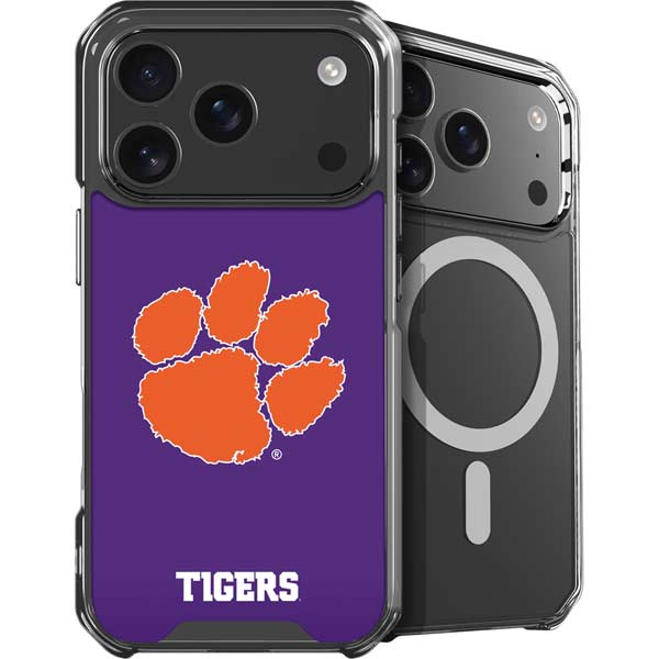Clemson University Tiger Print Purple iPhone 17 Pro Max MagSafe Case