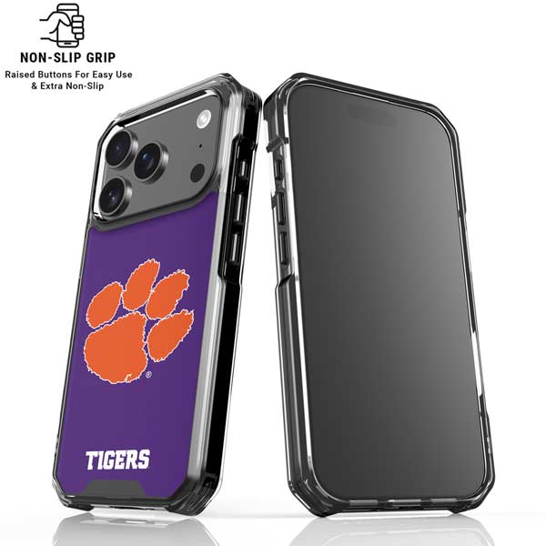 Clemson University Tiger Print Purple iPhone 17 Pro Max MagSafe Case