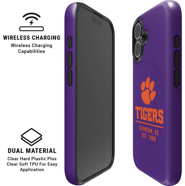 Clemson University Tigers Est 1889 iPhone 16 Magsafe Impact Case