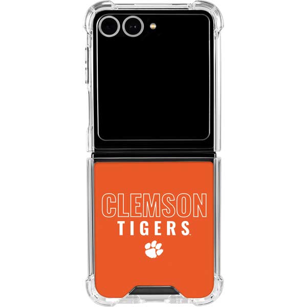 Clemson University Tigers Logo Galaxy Z Flip7 Clear Case