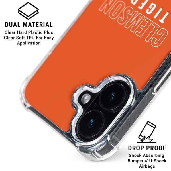 Clemson University Tigers Logo iPhone 17 Clear Case