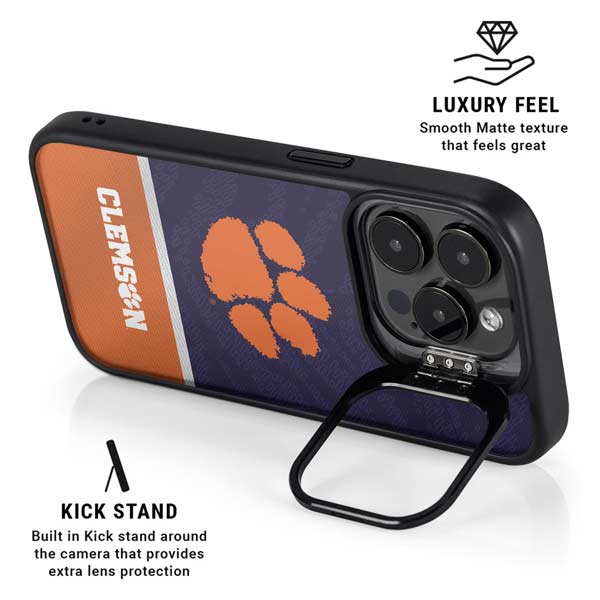 Clemson University Paw Logo iPhone 14 Pro Kickstand Case
