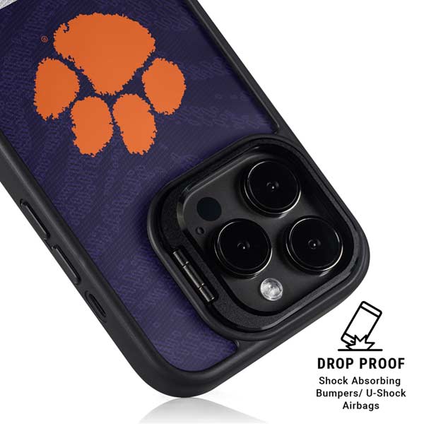 Clemson University Paw Logo iPhone 14 Pro Kickstand Case