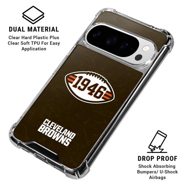NFL Cleveland Browns Alternate Distressed Google Pixel 10 Pro Clear Case