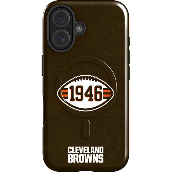 NFL Cleveland Browns Alternate Distressed iPhone 16 Magsafe Impact Case