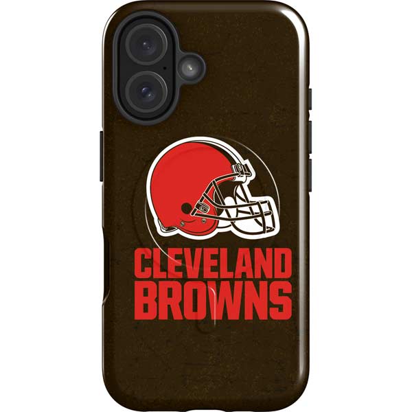 NFL Cleveland Browns Distressed iPhone 16 Magsafe Impact Case