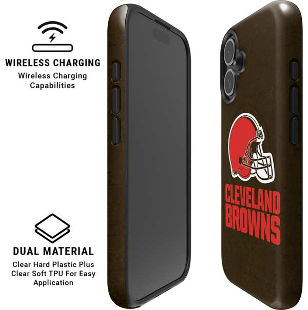 NFL Cleveland Browns Distressed iPhone 16 Magsafe Impact Case
