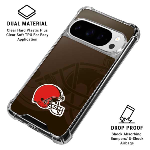 NFL Cleveland Browns Double Vision Google Pixel 10 Pro XL Clear Case