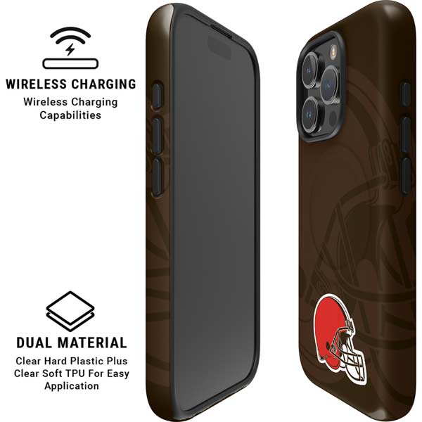 NFL Cleveland Browns Double Vision iPhone 16 Pro Max Magsafe Impact Case