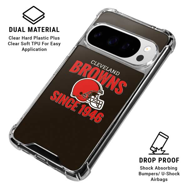 NFL Cleveland Browns Helmet Google Pixel 10 Pro XL Clear Case