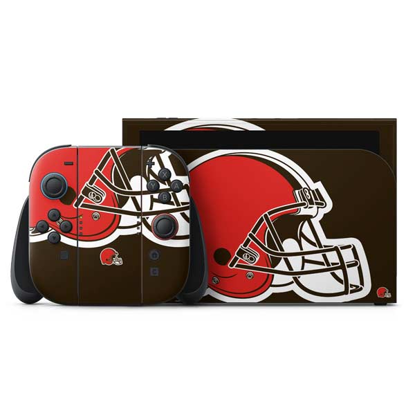 NFL Cleveland Browns Large Logo Nintendo Switch 2 (2025) with Joy-Con Skin