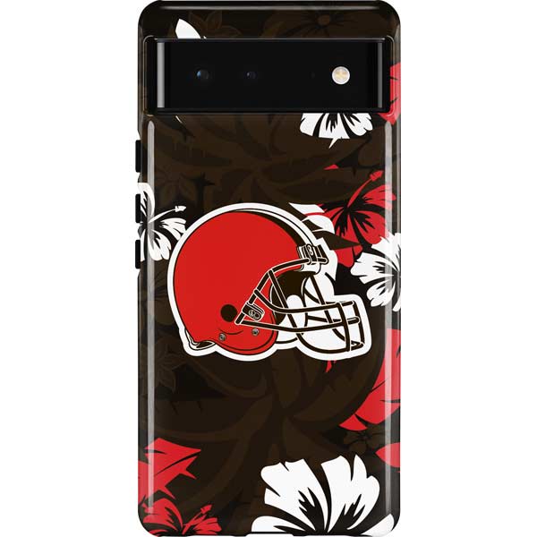 NFL Cleveland Browns Tropical Print Pixel Cases