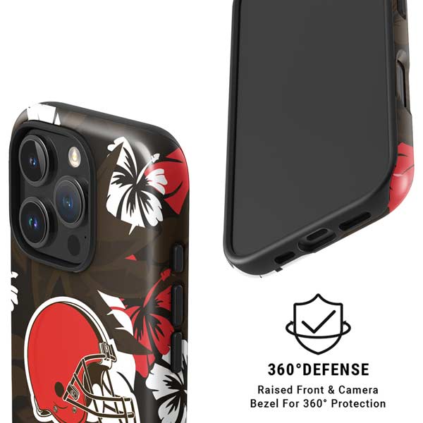 NFL Cleveland Browns Tropical Print iPhone 16 Pro Max Magsafe Impact Case