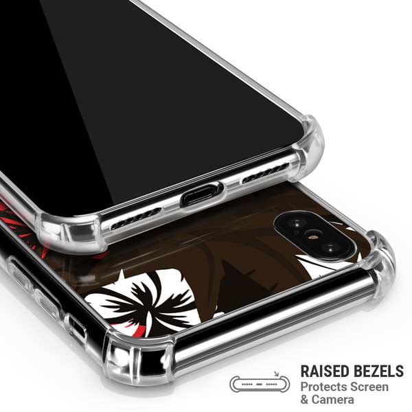 NFL Cleveland Browns Tropical Print iPhone X/XS Clear Case