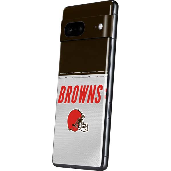 NFL Cleveland Browns White Striped Pixel Skins