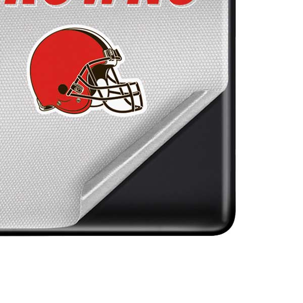 NFL Cleveland Browns White Striped Pixel Skins