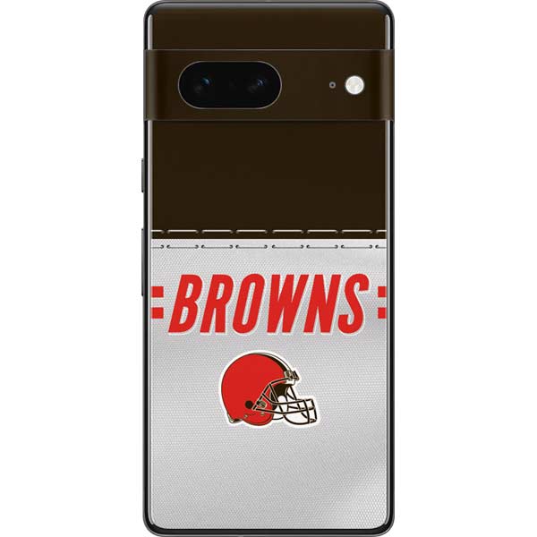 NFL Cleveland Browns White Striped Pixel Skins
