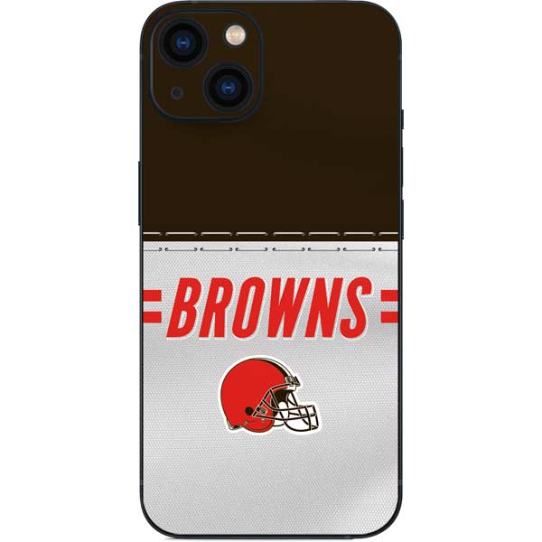 NFL Cleveland Browns White Striped iPhone Skins