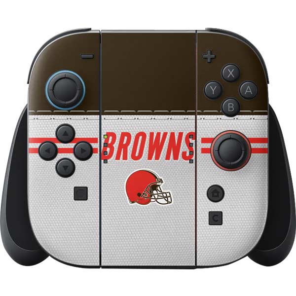 NFL Cleveland Browns White Striped Nintendo Skins