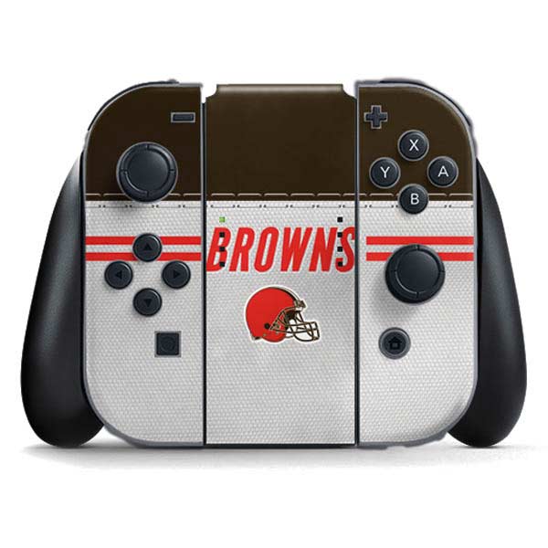 NFL Cleveland Browns White Striped Nintendo Skins
