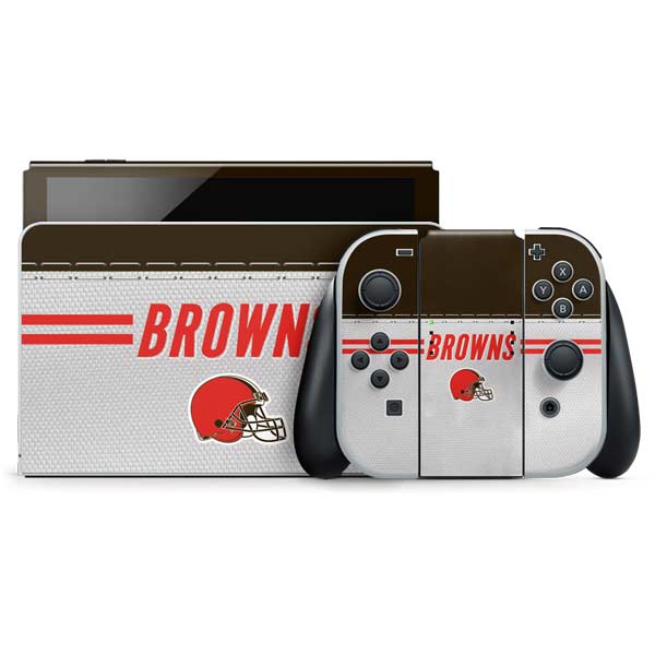 NFL Cleveland Browns White Striped Nintendo Skins