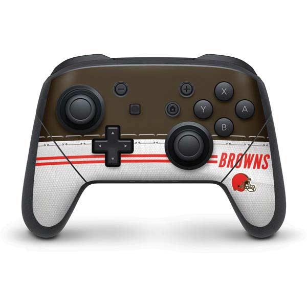 NFL Cleveland Browns White Striped Nintendo Skins