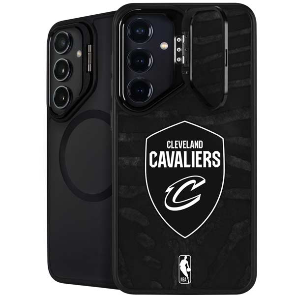 NBA Cleveland Cavaliers Black Animal Print Galaxy S26 Kickstand Case