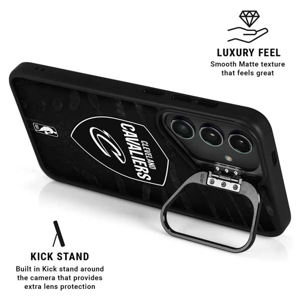 NBA Cleveland Cavaliers Black Animal Print Galaxy S26 Kickstand Case