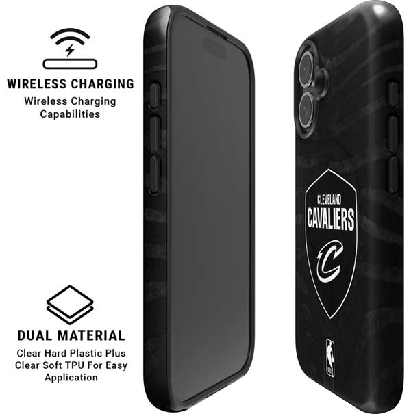 NBA Cleveland Cavaliers Black Animal Print iPhone 16 Magsafe Impact Case