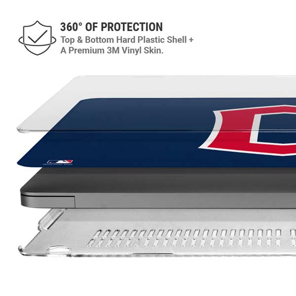 MLB Cleveland Guardians - Solid Distressed MacBook Pro 14in (2021-24) Case plus Skin