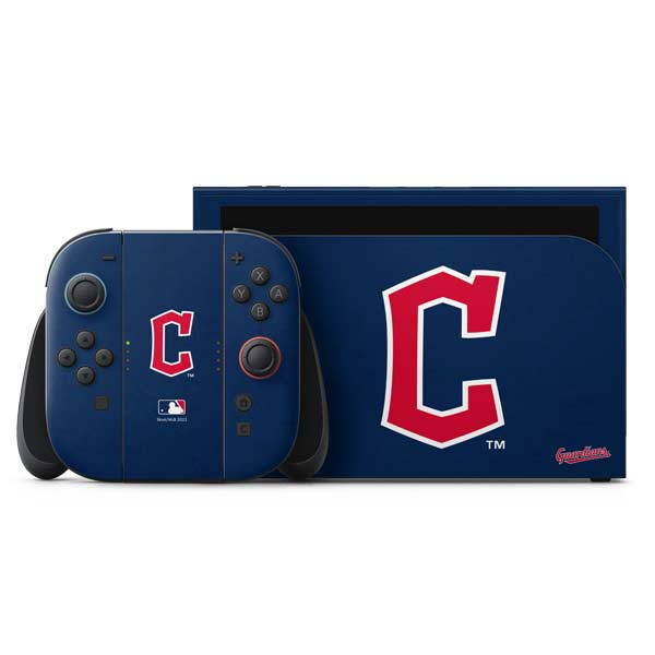 MLB Cleveland Guardians - Solid Distressed Nintendo Skins