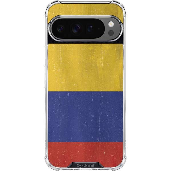 Colombia Flag Distressed Google Pixel 10 Pro XL Clear Case