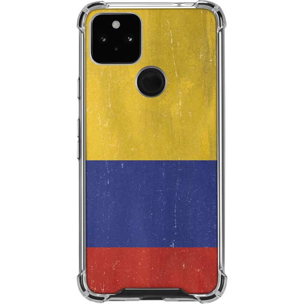 Colombia Flag Distressed Pixel Cases