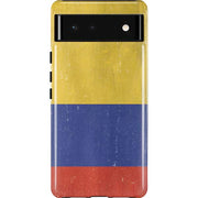 Colombia Flag Distressed Pixel Cases
