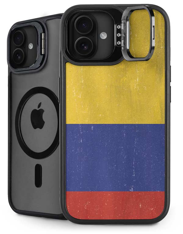 Colombia Flag Distressed iPhone 16 Kickstand Case