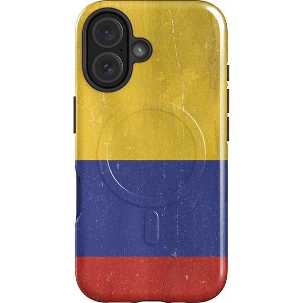 Colombia Flag Distressed iPhone 16 Magsafe Impact Case