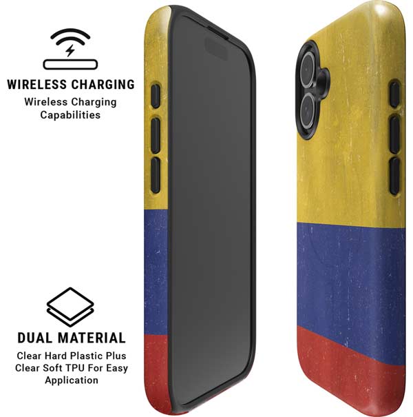Colombia Flag Distressed iPhone 16 Magsafe Impact Case