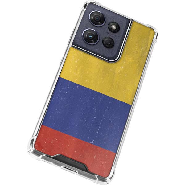 Colombia Flag Distressed Moto G 5G (2025) Clear Case