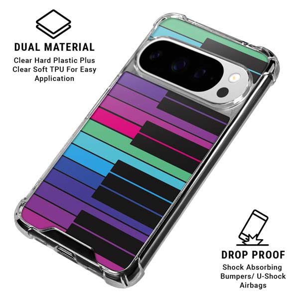 Color Piano Keys Google Pixel 10 Pro Clear Case