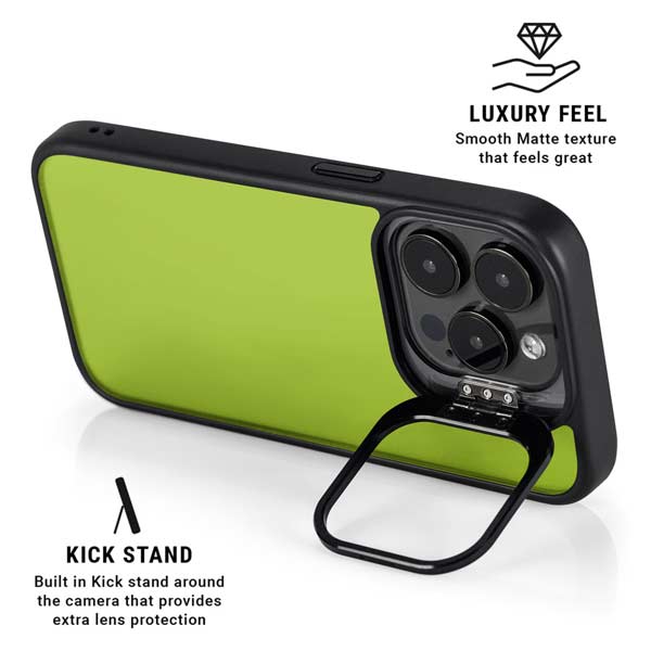 Color Pop Laser Lime iPhone 16 Pro Kickstand Case