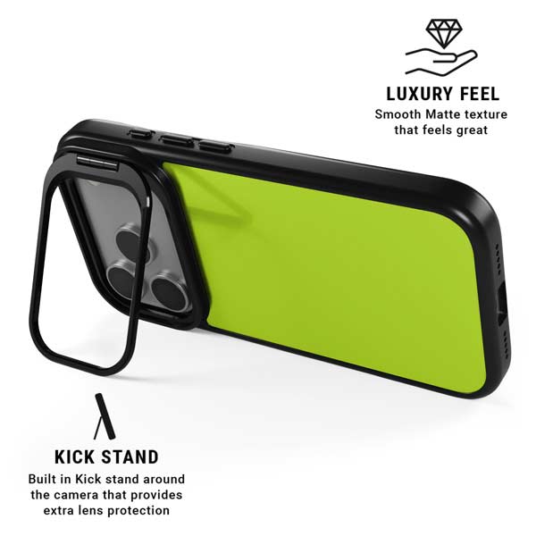 Color Pop Laser Lime iPhone 17 Pro Kickstand Case