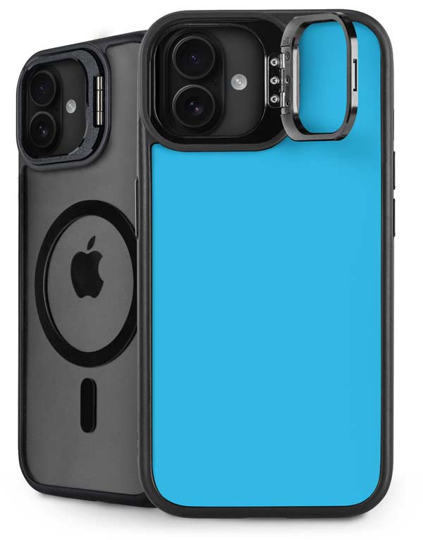 Color Pop Turbo Cyan iPhone 16 Plus Kickstand Case