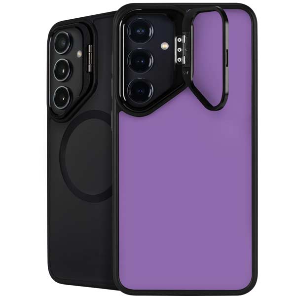 Color Pop VHS Purple Galaxy S25 Plus Kickstand Case