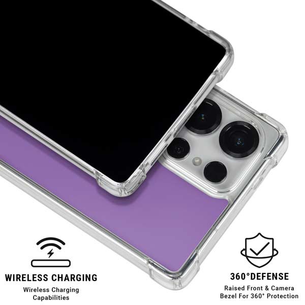Color Pop VHS Purple Galaxy S25 Ultra Clear Case