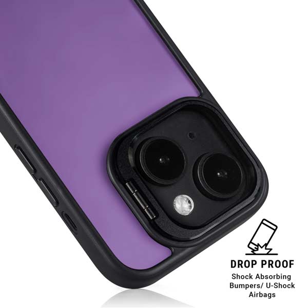 Color Pop VHS Purple iPhone 15 Kickstand Case
